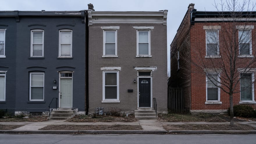 Two-story brick rowhouse, Columbus Ohio